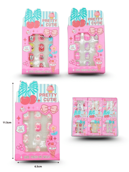 W - 022 uña decorada cerezas infantil C/12 25J-117