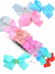 X – 006 moño liso con flor cristal en tira C12 HLG-847