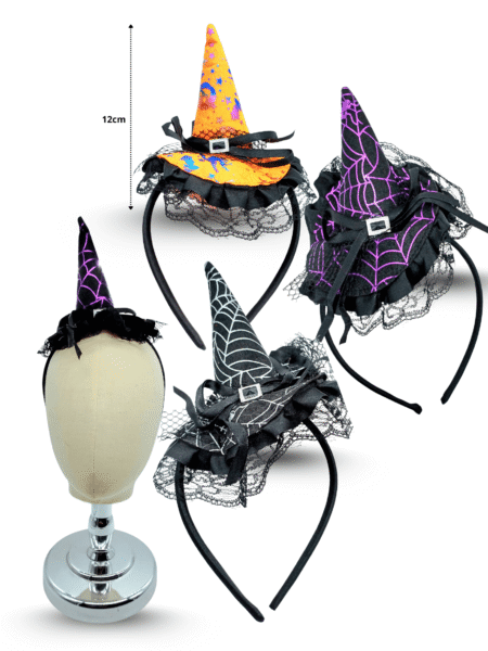 Y - 007 diadema con sombrero de bruja C/12 24-P33