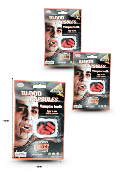 Y - 012 colmillos con capsulas sangrientas en blister C/12 24-Q51