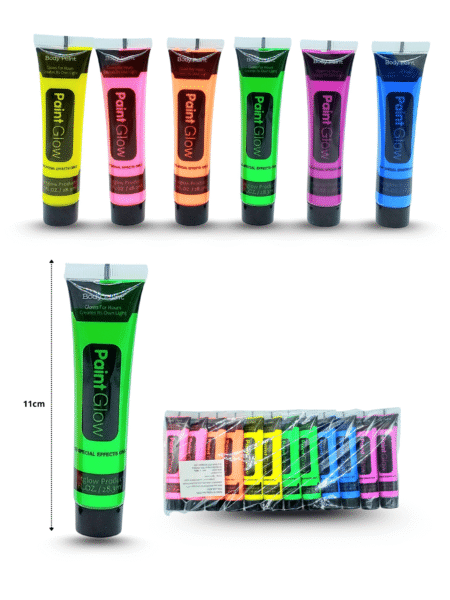 Y - 014 maquillaje corporal neon en tubo C/12 TG-0327D-Z