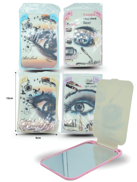 Z - 004 espejo tipo carpeta decorado 13x8.8cm C/10 G1343