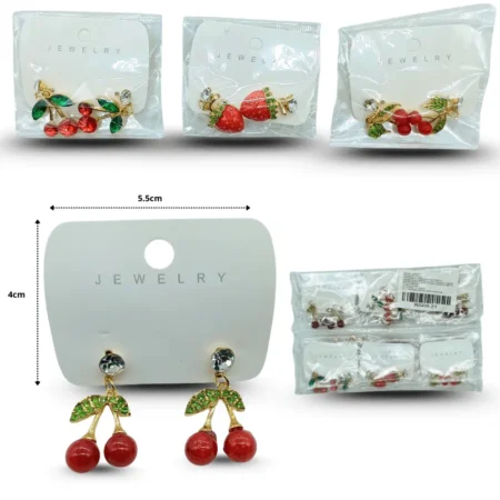 A - 005 arete frutos rojos fresa y cereza C/12 54W-21