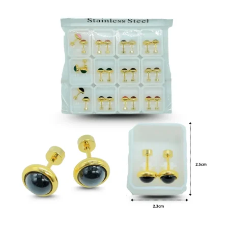 A - 015 arete tipo broquel acero inoxidable en cajita C12 25N08