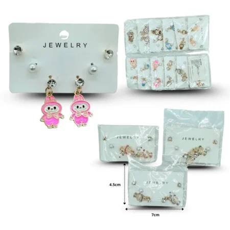 A - 017 arete la bubu con par de broqueles set 3 pares C/12 25G34