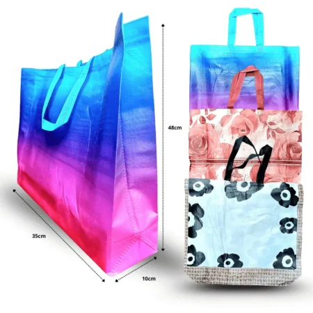 B - 031 bolsa plastificada decorada jumbo 35x48x10cm C/10 25N32