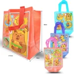 B - 049 bolsa plastificada decorada capy bara 21.5x23x10cm C/12 XH6451
