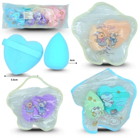 C - 003 esponja cosmética bombón y plana set 2 pzas C/12 HLX-28