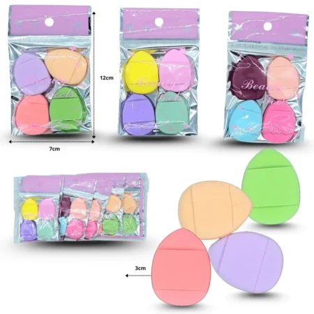 C - 057 esponja cosmetica plana set 4 pzas C/12 HLX-33