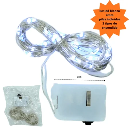 D - 003 alambre led luz blanca 4mts C/10 ZRLL