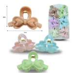 F - 025 pinza para cabello diseño moño colores pastel 7cm C/12 TA-1501-13