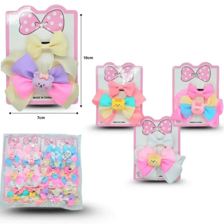 J - 049 pico moño colores pastel set 2 pzas C/12 SP155