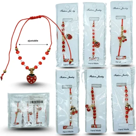 K - 009 pulsera cerezas y fresas ajustable C/12 54W-33