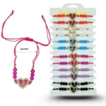 K - 083 pulsera hilo con corazon y letra C/12 HLV-20