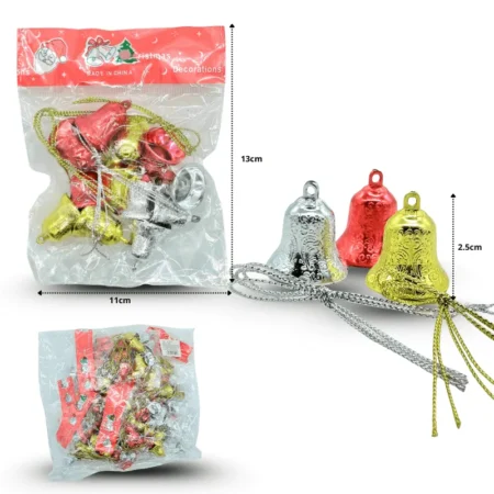 N - 018 campana colgante decorativa set 12 pzas 2.5cm C/12 J3552