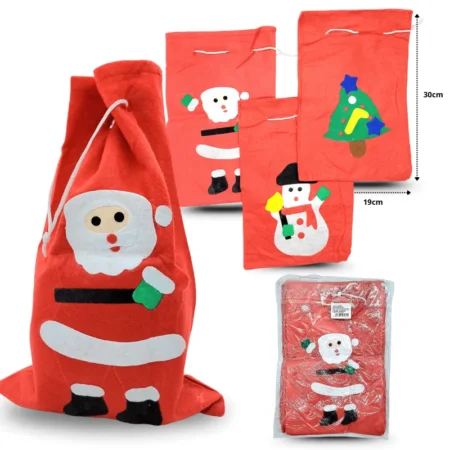 N - 021 bolsa de tela para aguinaldos de navidad C/12 J1032