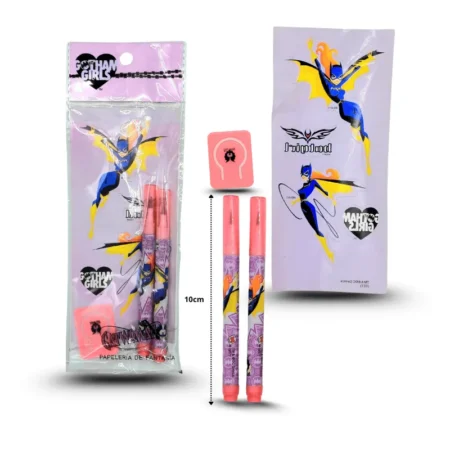 P - 215 lápiz puntillas 2pzas con stickers y clip set 4 pzas C/10 XOXO061SG