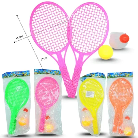 T - 021 raqueta par con gallito y pelota C/10 TG-0428