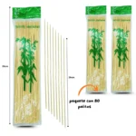 U - 009 palito de madera para brocheta delgado 29cm 80pzas C/10 PG-1012B