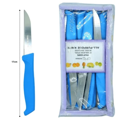 U - 098 cuchillo acero inoxidable mango negro cuchilla lisa en caja C/12 EXP691