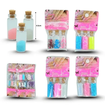 W - 012 decoración para uñas en frasco set 3 pzas c/12 120-45