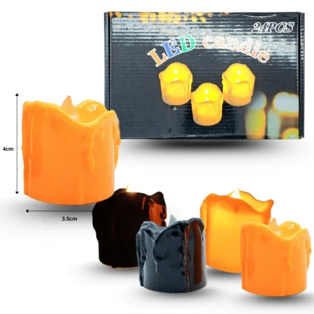 Y - 029 vela led negra y naranja C/24 25M51
