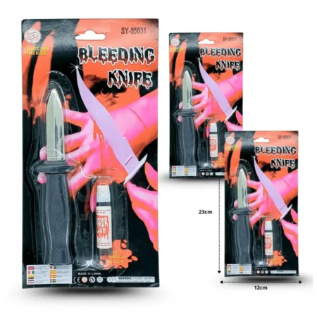 Y - 031 daga retractil con sangre falsa en blister set 2 pzas C/12 24-Q52