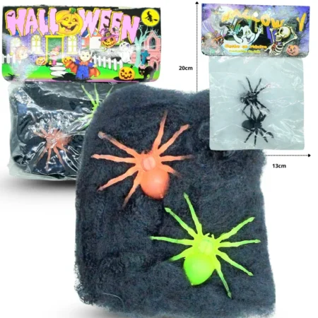 Y - 095 telaraña nacional con dos arañas blanca y negra C/10 JUG MEL