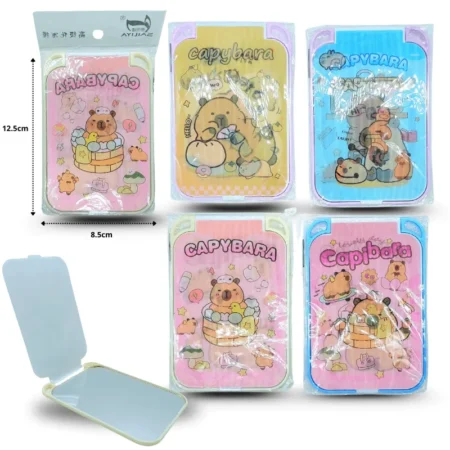 Z - 012 espejo tipo carpeta decorado holograma capy bara C/12 25-E57