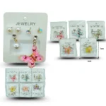 A - 005 arete surtido flor loto y mariposa con broqueles C/12 25J-129