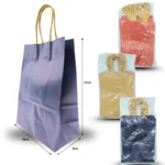 B - 005 bolsa  kraft colores 16x21x8cm C/12  4H-3