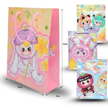 B - 010 bolsa de regalo decorada bby three C/12 254U-5
