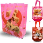 B - 021 bolsa plastificada con asa osos enamorados 26x32 C/12 30-78 o A20