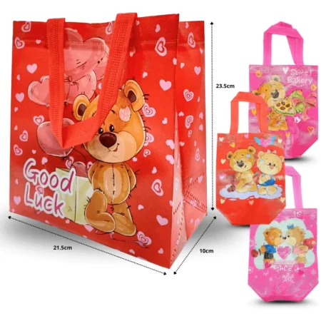 B - 042 bolsa plastificada con corazones y rosas o osos enamorados C/12 24-R31