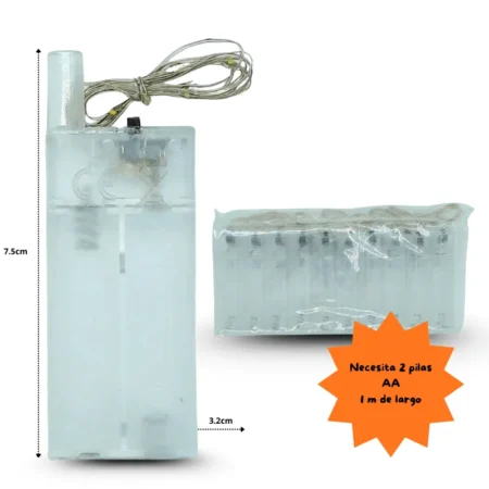 D - 014 luz led tira con caja para pilas 1mt C/101C-1