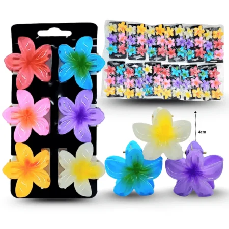 F - 106  pinza flor loto colores vivos 4cm C/72 EEO276