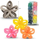 F - 112 pinza de cabello flor pétalos calados mate 6cm C/12 EEO245