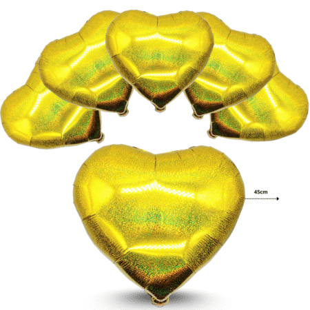 G - 069 globo corazón diamantado dorado C/50 1H-1