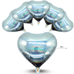 G – 069 globo corazón diamantado plateado C50 1H-1