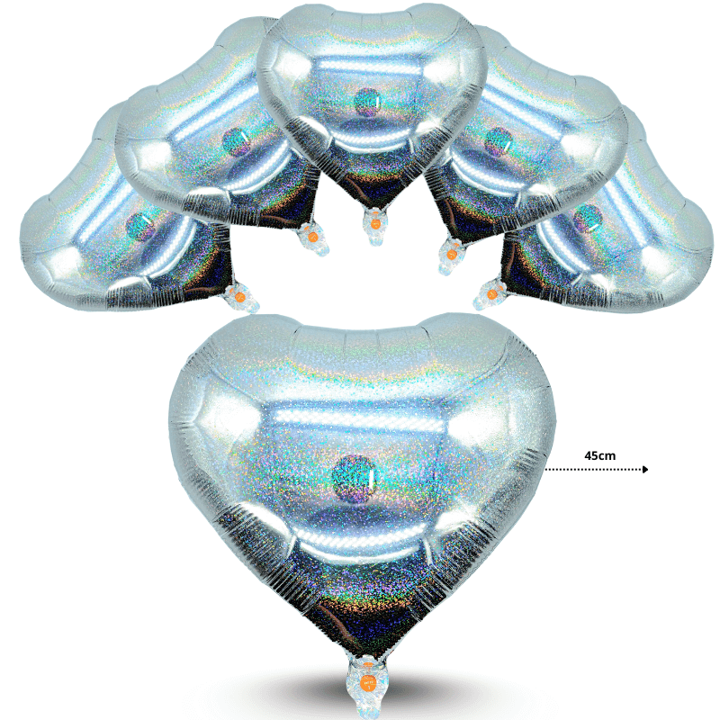 G - 069 globo corazón diamantado plateado C50 1H-1