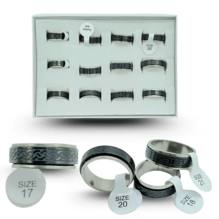 I - 010 anillo grecas acero inoxidable C/12 Z166