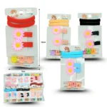 J - 025 pico par decorado 3 piojitos y 2 liga licra set 7 pzas C/12 SP27