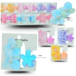 J - 041 pico par flor con perla  y pinza loto 4cm set 3 pzas C/12  25P75