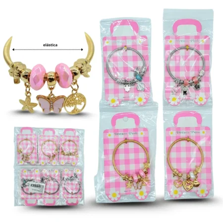 K - 013 pulsera tipo pandora en blister individual C/12 253T-20