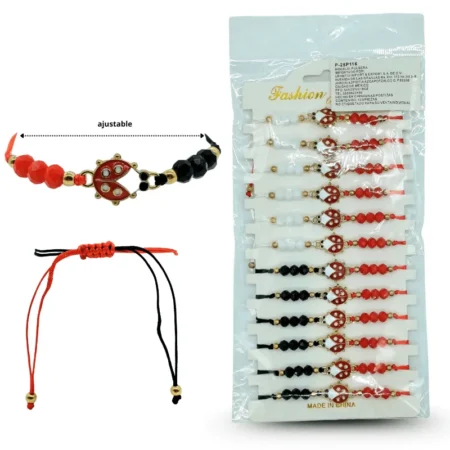 K - 020 pulsera hilo catarina en tira C/12 25P116