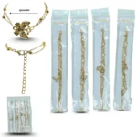 K - 097 pulsera cadena doble con dije brillos blister individual C/12 25O-61