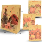 N - 056 bolsa de regalo decorada navidad KRaFT 18x23cm C/12 Q-21