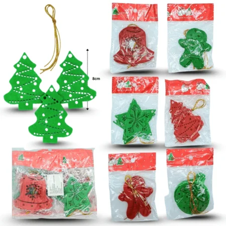 N - 061 decoración colgante navideño fieltro set 3 pzas C/12 25Q-77 o R-32