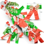 N - 066 moño estampado navideño listones en tira C/12 24W-25 o 27