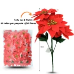 N - 080 flor noche buena tallo 5 flores C/10 FZH-C027